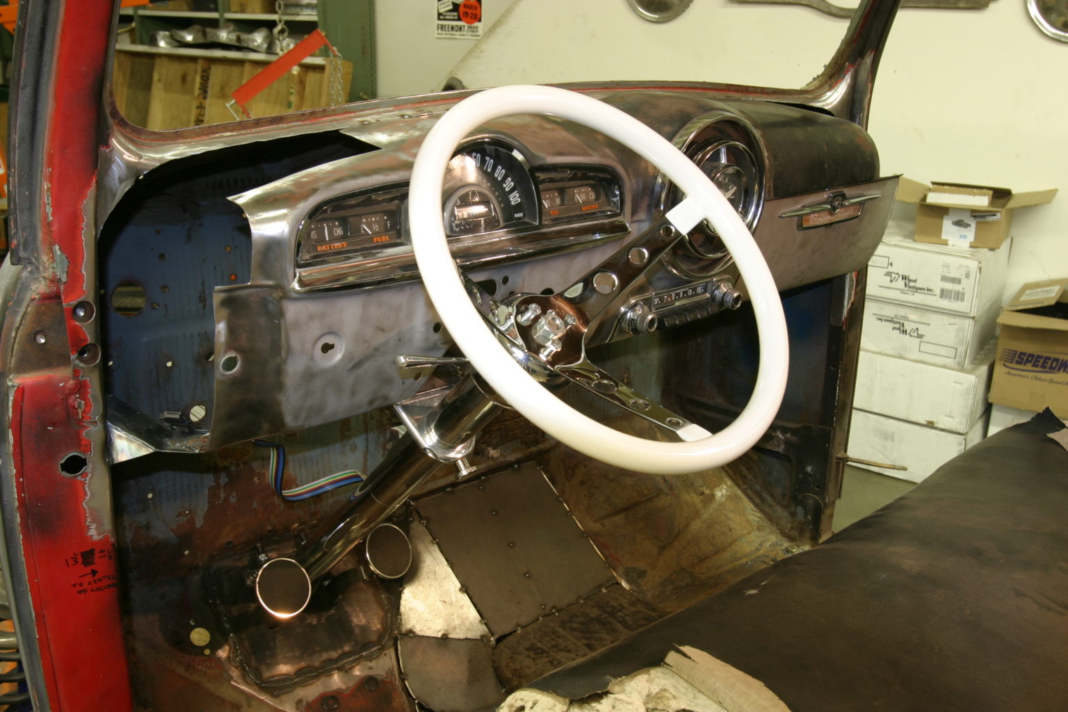 Installing a custom 1952 Pontiac dash in a 1952 Ford F1 pickup truck